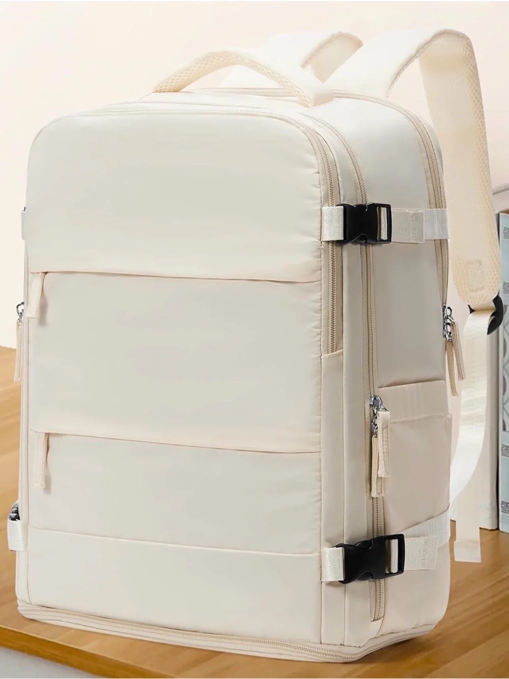 Amazon Cream Convertible Travel Backpack with Multiple Pockets